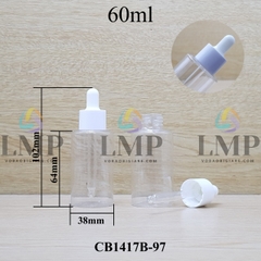 Chai PETG vai ngang nắp bóp khoen nhựa 60ml