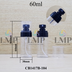 Chai PETG vai ngang đầu phun sương trơn