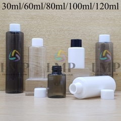 Chai PETG vai ngang nắp vặn trơn