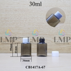 Chai PETG vai ngang nắp vặn trơn