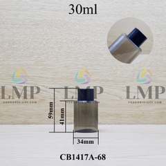 Chai PETG vai ngang nắp vặn trơn