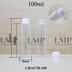 Chai PETG vai ngang nắp vặn trơn