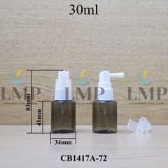 Chai PETG vai ngang đầu xịt mũi 90 độ