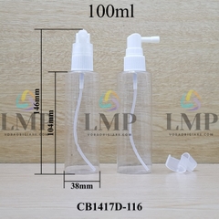 Chai PETG vai ngang đầu xịt mũi 90 độ
