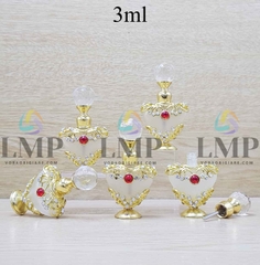 Chai Dubai trái tim vàng đính đá 3ml