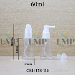 Chai PETG vai ngang đầu xịt mũi 90 độ