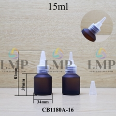 Chai thủy tinh vát nắp nhọn sọc 15ml