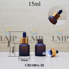 Chai thủy tinh vát nắp bóp khoen nhôm 15ml