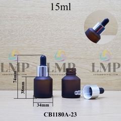 Chai thủy tinh vát nắp bóp khoen nhôm 15ml