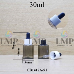 Chai PETG vai ngang nắp bóp khoen nhựa 30ml