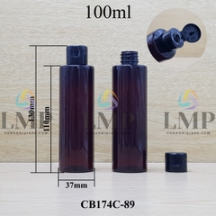 Chai PET vai ngang nắp bật trơn bóng 100ml
