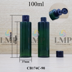 Chai PET vai ngang nắp bật trơn bóng 100ml