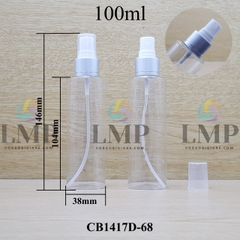 Chai PETG vai ngang đầu phun sương xi 1 viền