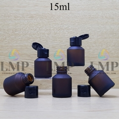 Chai thủy tinh vát nắp bật trơn bóng 15ml