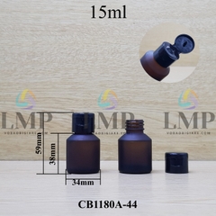 Chai thủy tinh vát nắp bật trơn bóng 15ml