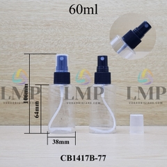 Chai PETG vai ngang đầu phun sương sọc