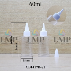 Chai PETG vai ngang nắp nhọn sọc
