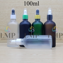 Chai tinh dầu phun mờ nắp bóp khoen nhựa sọc có nắp chụp 100ml