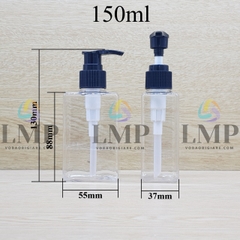 Chai lotion vuông vòi van sọc