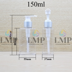 Chai lotion vuông vòi van xi 1 viền
