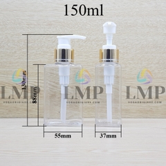Chai lotion vuông vòi van xi 1 viền