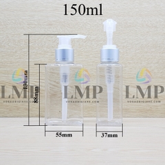 Chai lotion vuông vòi van xi 1 viền