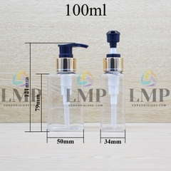 Chai lotion vuông vòi van xi 1 viền