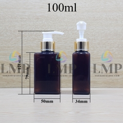 Chai lotion vuông vòi van xi 1 viền