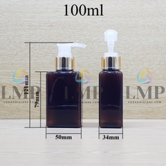 Chai lotion vuông vòi van xi 1 viền