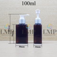 Chai lotion vuông vòi van xi 1 viền