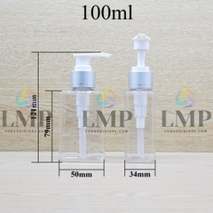 Chai lotion vuông vòi van xi 1 viền