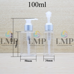 Chai lotion vuông vòi van xi 1 viền