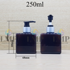 Chai lotion vuông vòi van xi 1 viền