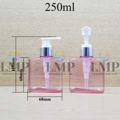 Chai lotion vuông vòi van xi KO viền