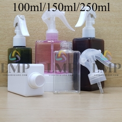 Chai lotion vuông đầu xịt kiếng có khóa