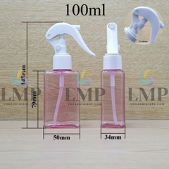 Chai lotion vuông đầu xịt kiếng có khóa