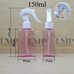 Chai lotion vuông đầu xịt kiếng có khóa