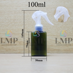Chai lotion vuông đầu xịt kiếng có khóa