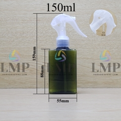 Chai lotion vuông đầu xịt kiếng có khóa