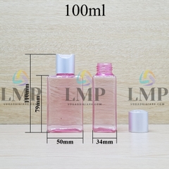 Chai lotion vuông nắp nhấn xi