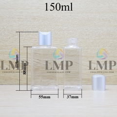 Chai lotion vuông nắp nhấn xi