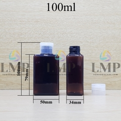 Chai lotion vuông nắp bật trơn
