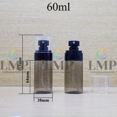 Chai PETG vai ngang đầu phun sương trơn