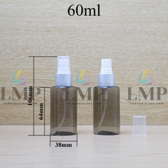 Chai PETG vai ngang đầu phun sương xi 1 viền