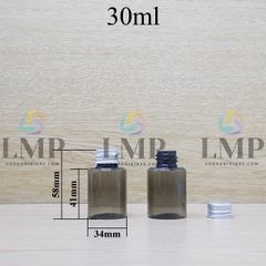 Chai PETG vai ngang nắp nhôm cuốn