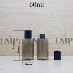 Chai PETG vai ngang nắp nhấn