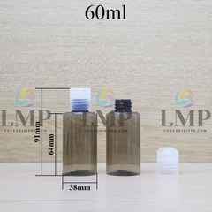 Chai PETG vai ngang nắp nhấn