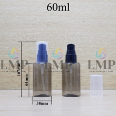 Chai PETG vai ngang đầu xịt giọt 1 viền