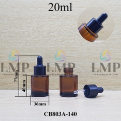 Chai thủy tinh nâu nắp bóp khoen nhựa trơn