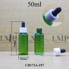 Chai vai tròn nắp bóp khoen nhựa trơn 50ml